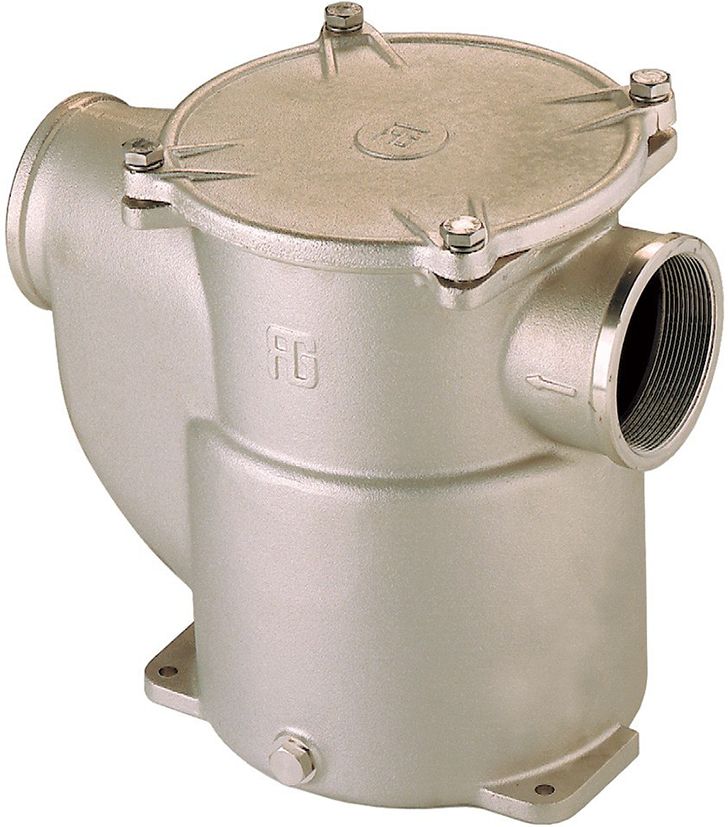 Sea water strainer nickel plated brass 1163 metal lid