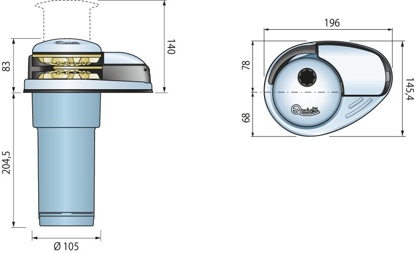 Vertical anchor winch QUICK PRINCE DP2E