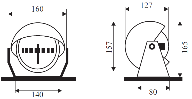 CASSENS & PLATH IOTA/2 Surface mount globe compass