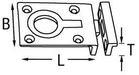 Flush spring catch made from brass