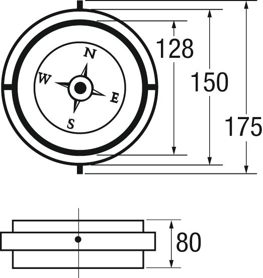CASSENS & PLATH TYPE/51 Lifeboat compass varnished