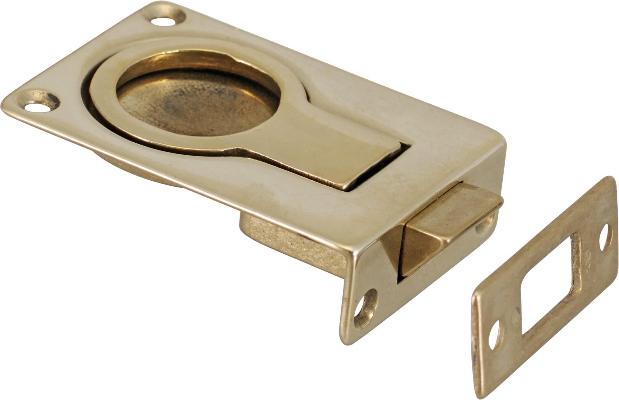 Flush spring catch made from brass
