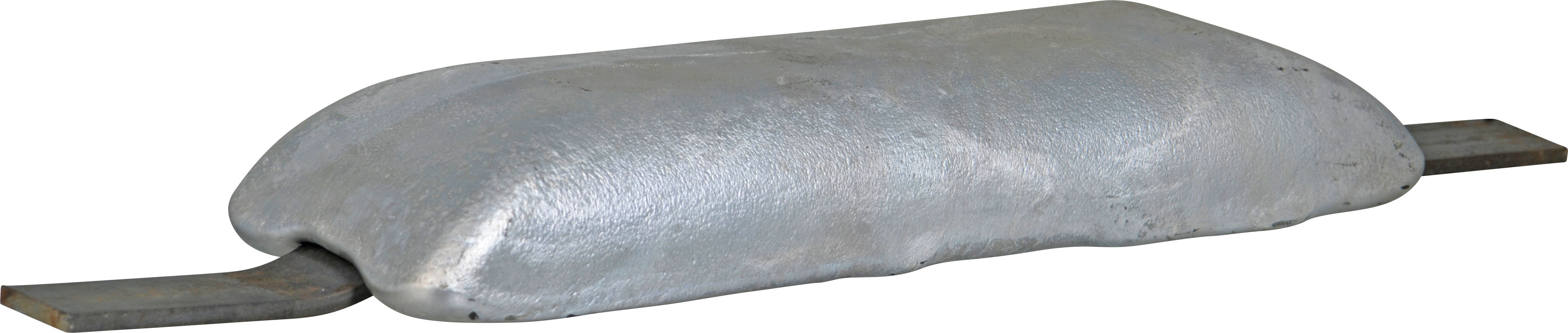 Magnesium anode long with steel bars