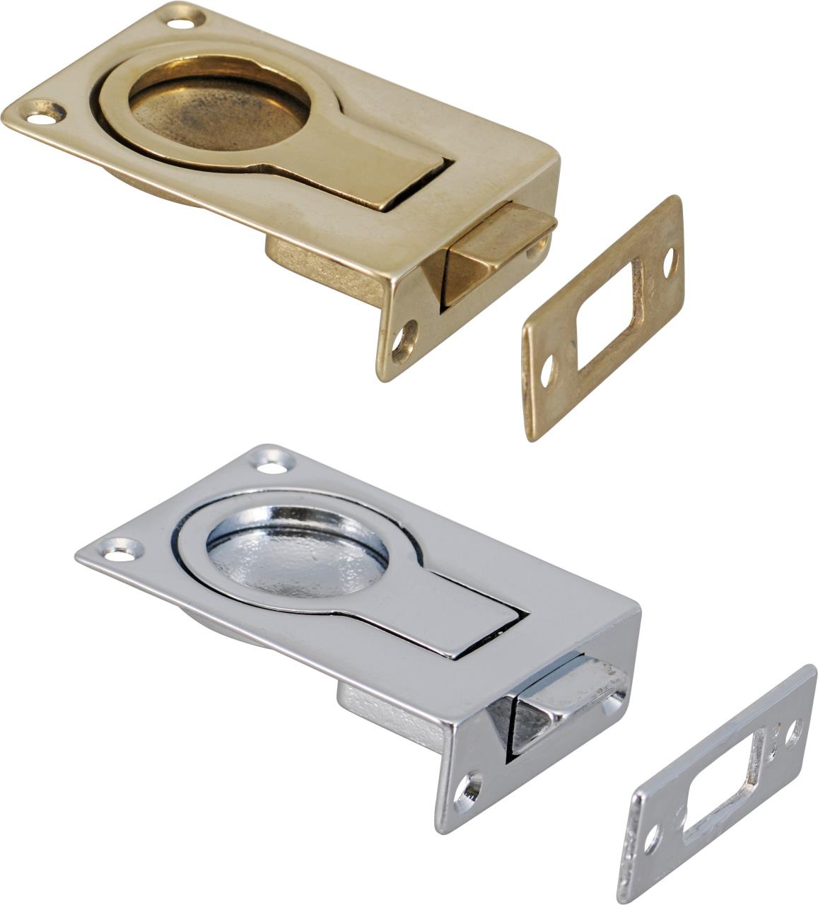 Flush spring catch made from brass