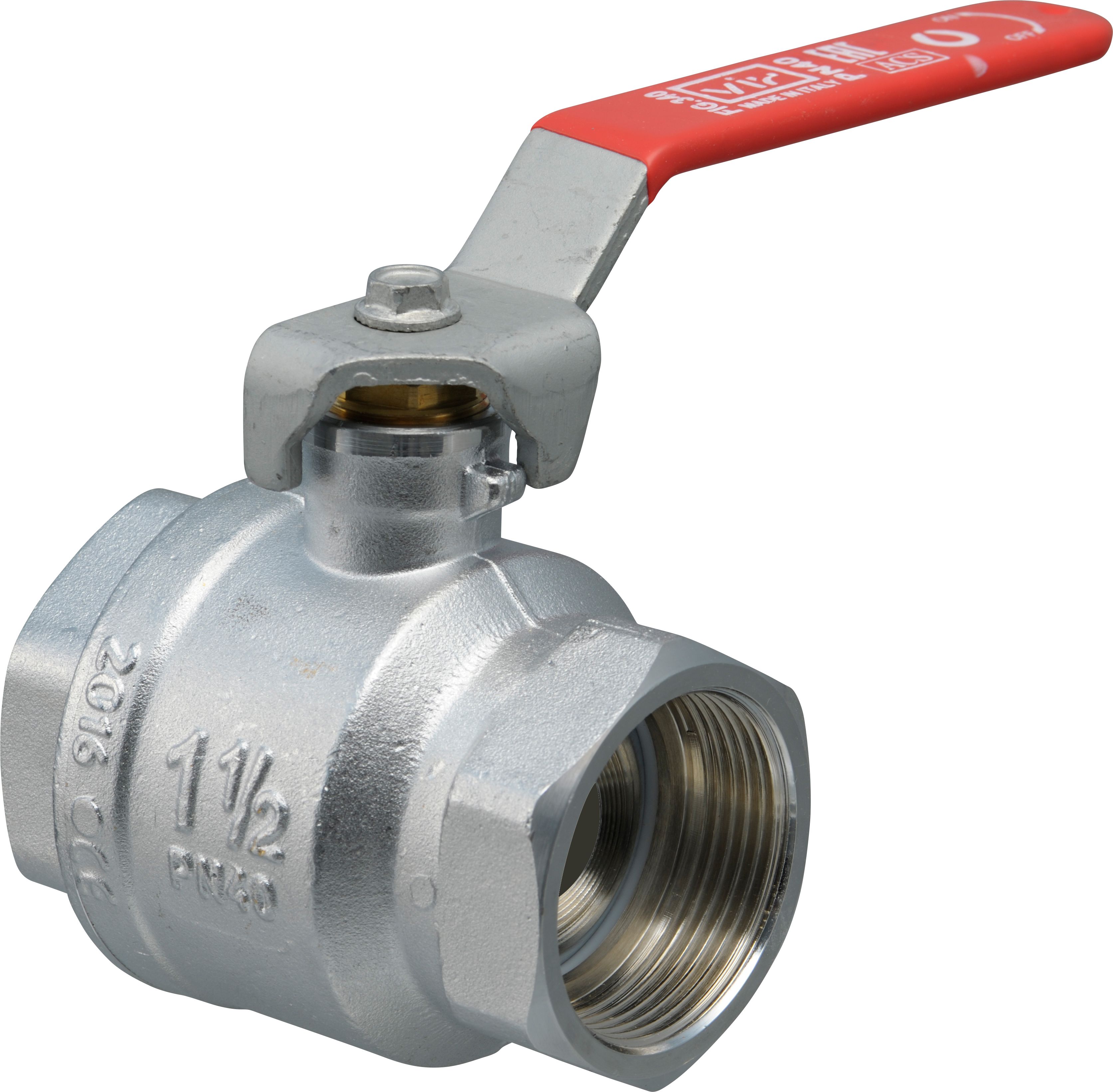 Ball valve made from chrome plated brass