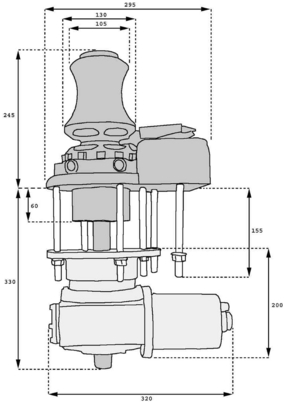 Bronze capstan and windlass WILMEX 500