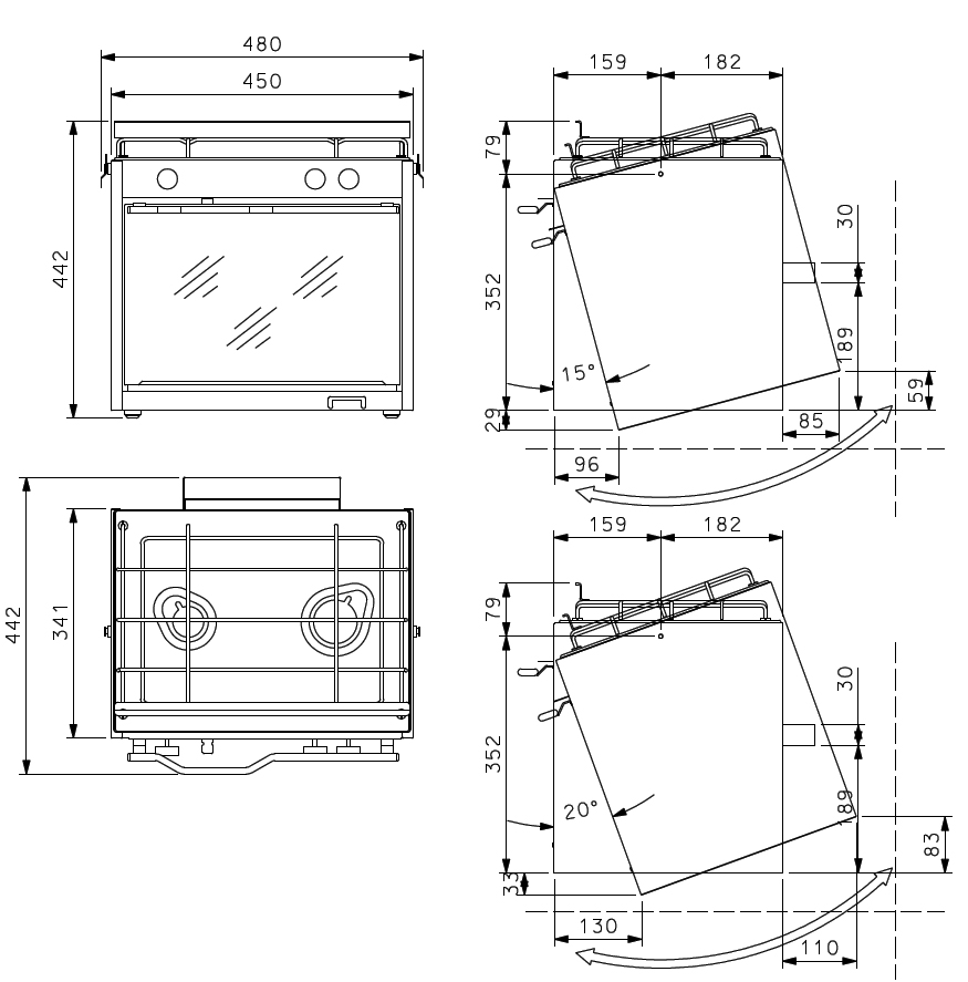 Gas stove TECHIMPEX CLASSIC