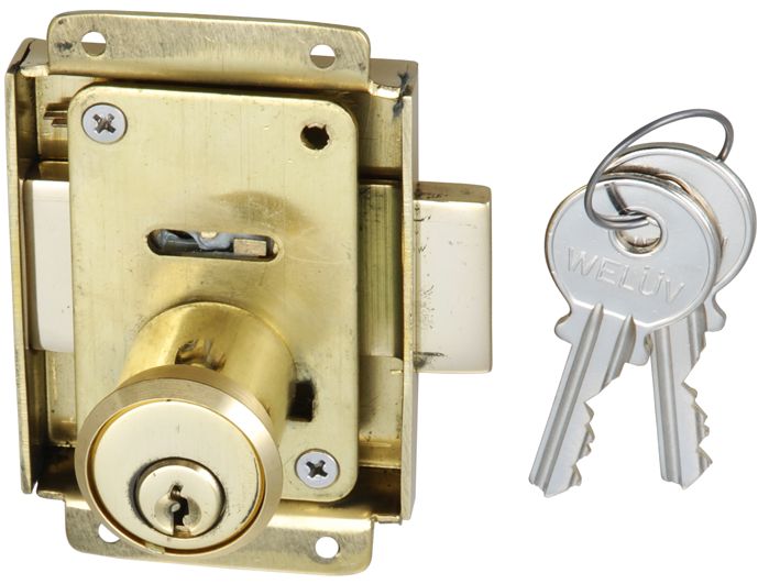 Cupboard rim lock, cylinder