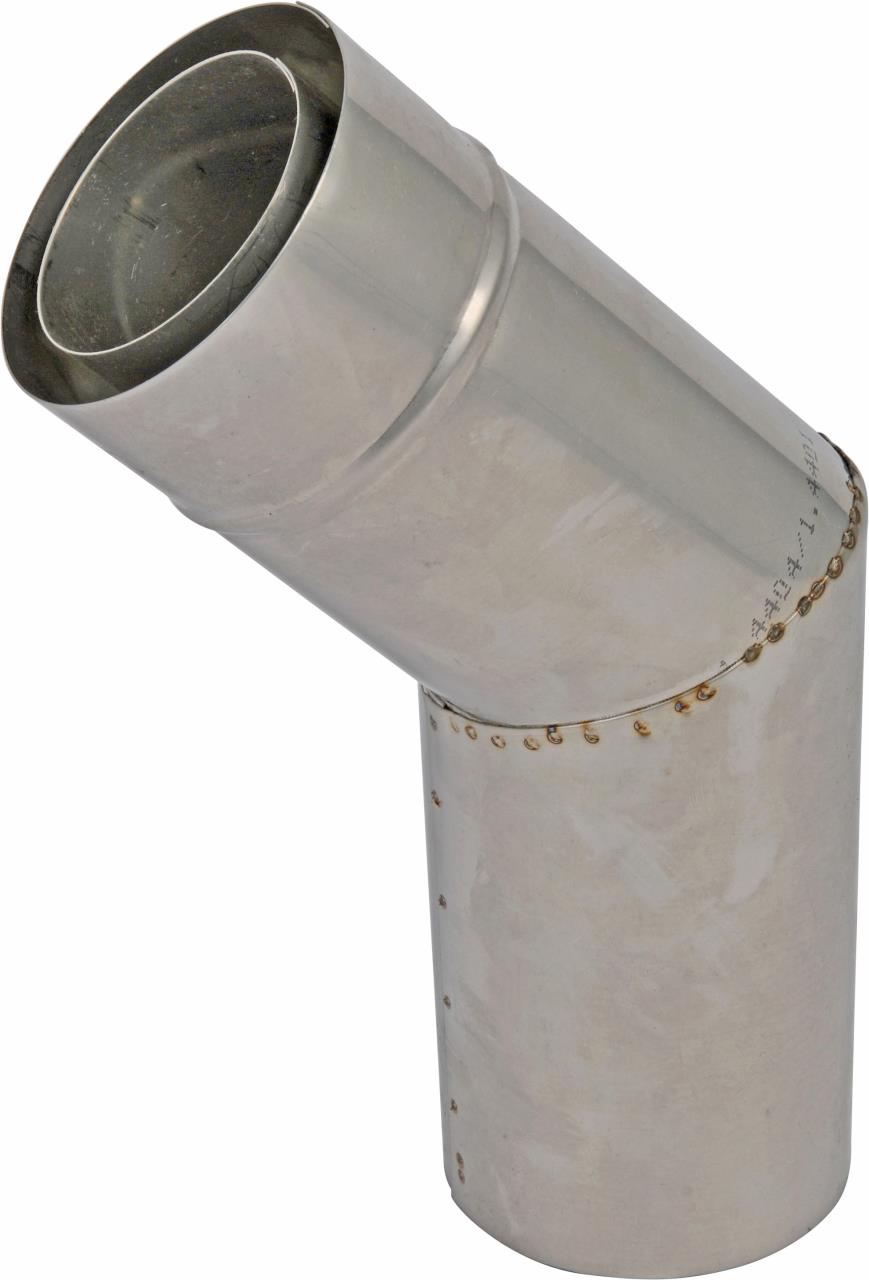 Insulated flue pipe elbow 45° REFLEKS