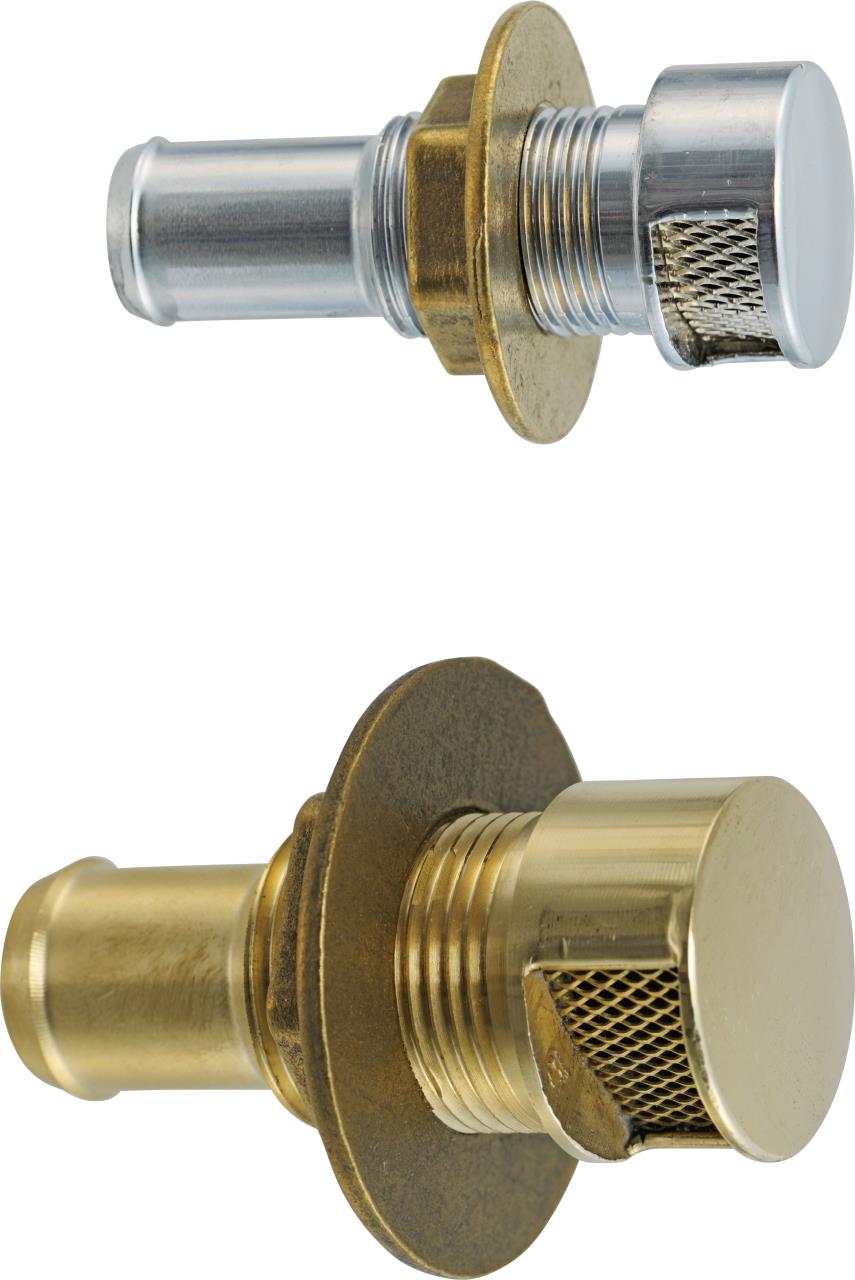 Tank vents straight brass or chrome-plated