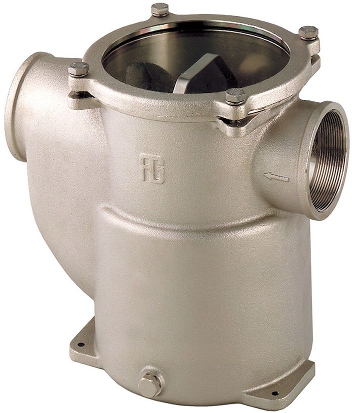 Sea water strainer nickel plated brass 1162 poly-lid