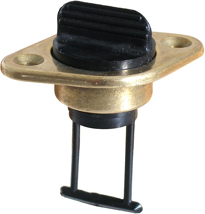 Nylon drain plug with brass flange